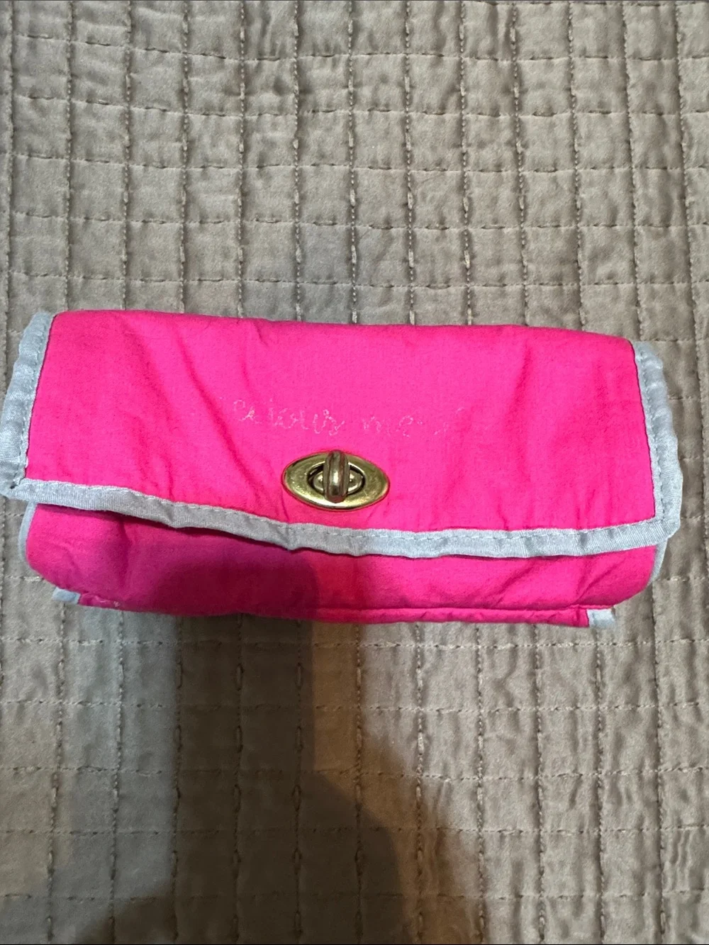 Pink Foldable Jewelry Organizer Pouch